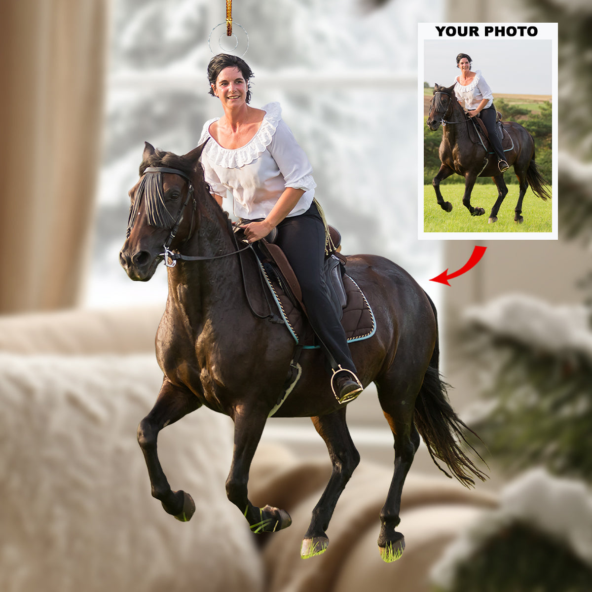 Wild and Free - Personalized Photo Mica Ornament - Christmas Gift For Equestrian Members, Sport Lovers