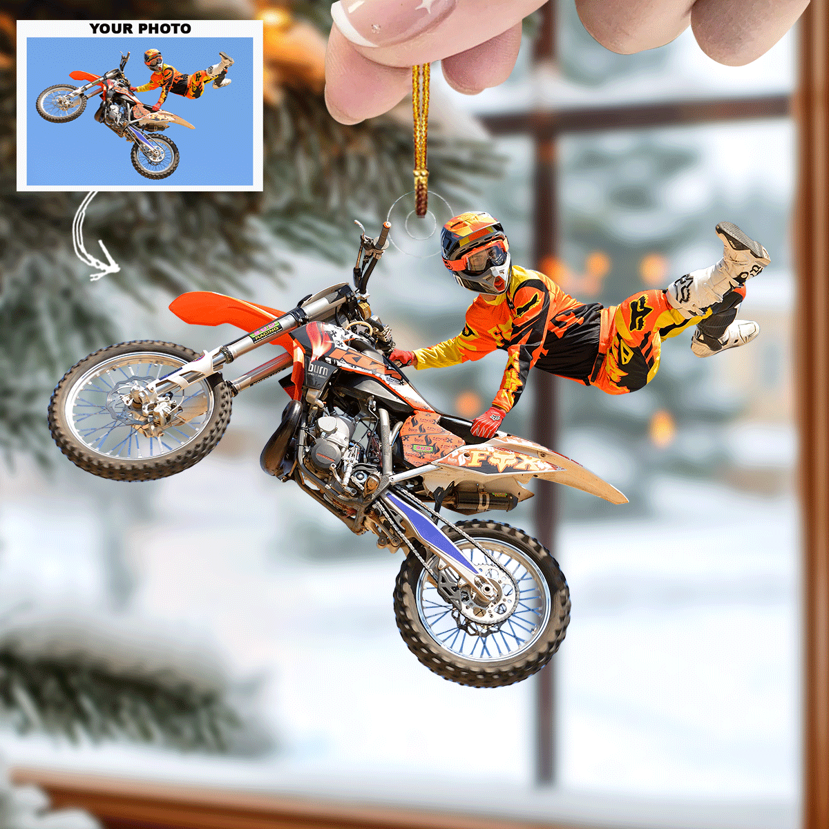 Adrenaline Rush - Personalized Photo Mica Ornament - Christmas Gift For Sports Lovers