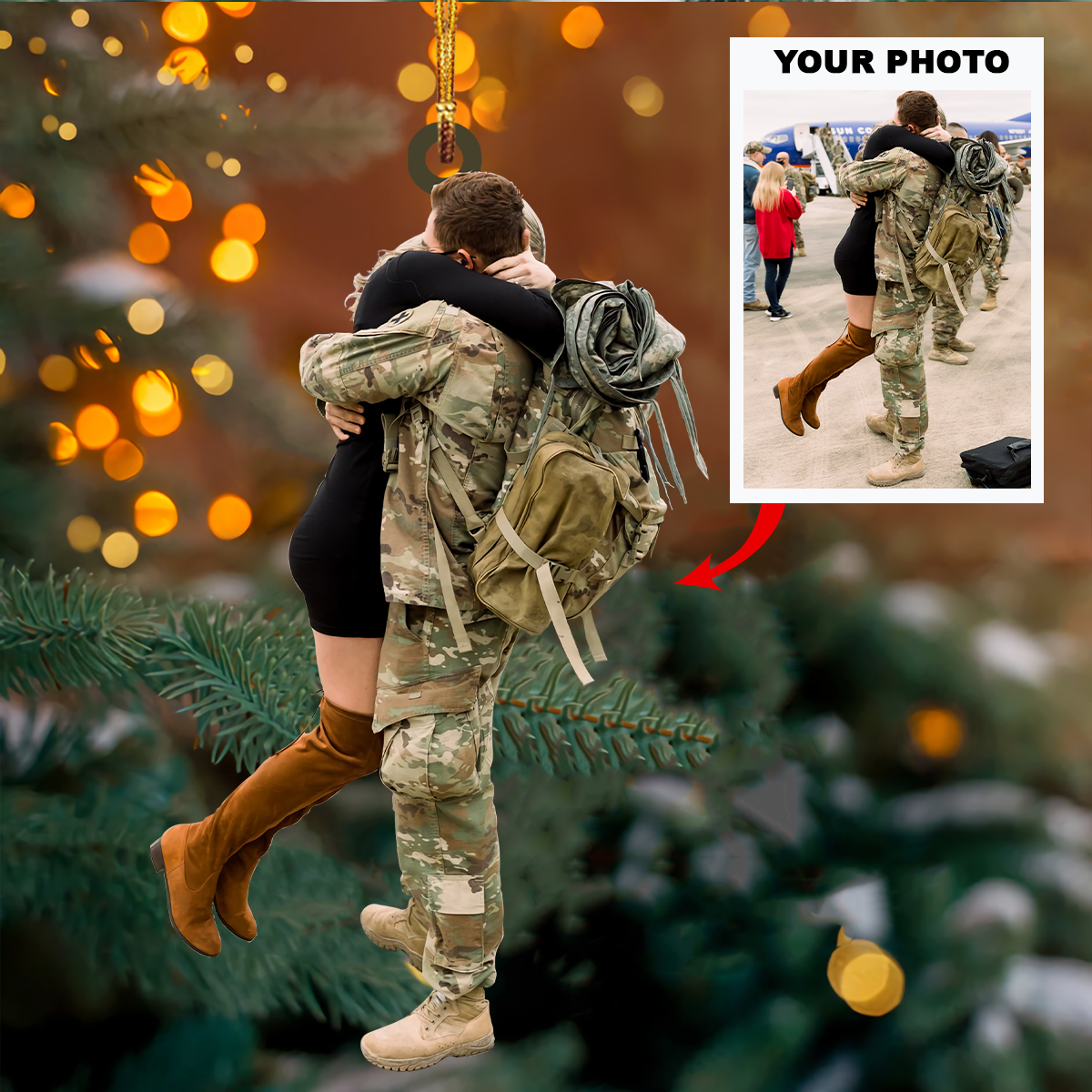 Personalized Photo Mica Ornament - Customized Your Photo Ornament V7 ARND0014