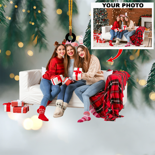 Personalized Photo Mica Ornament - Gift For Besties - Customized Your Photo Ornament V15 ARND005