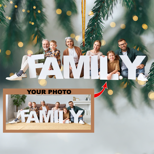 Personalized Photo Mica Ornament - Gift For Family Member - Customized Your Photo Ornament V27 ARND005