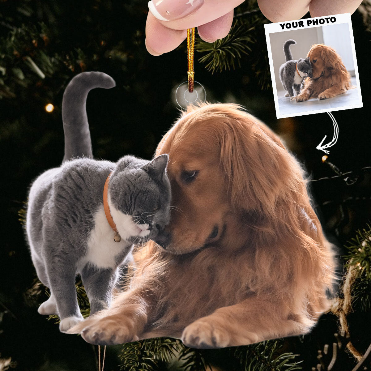 Always By Your Side - Personalized Photo Mica Ornament - Gift For Pet Lovers, Pet Owners