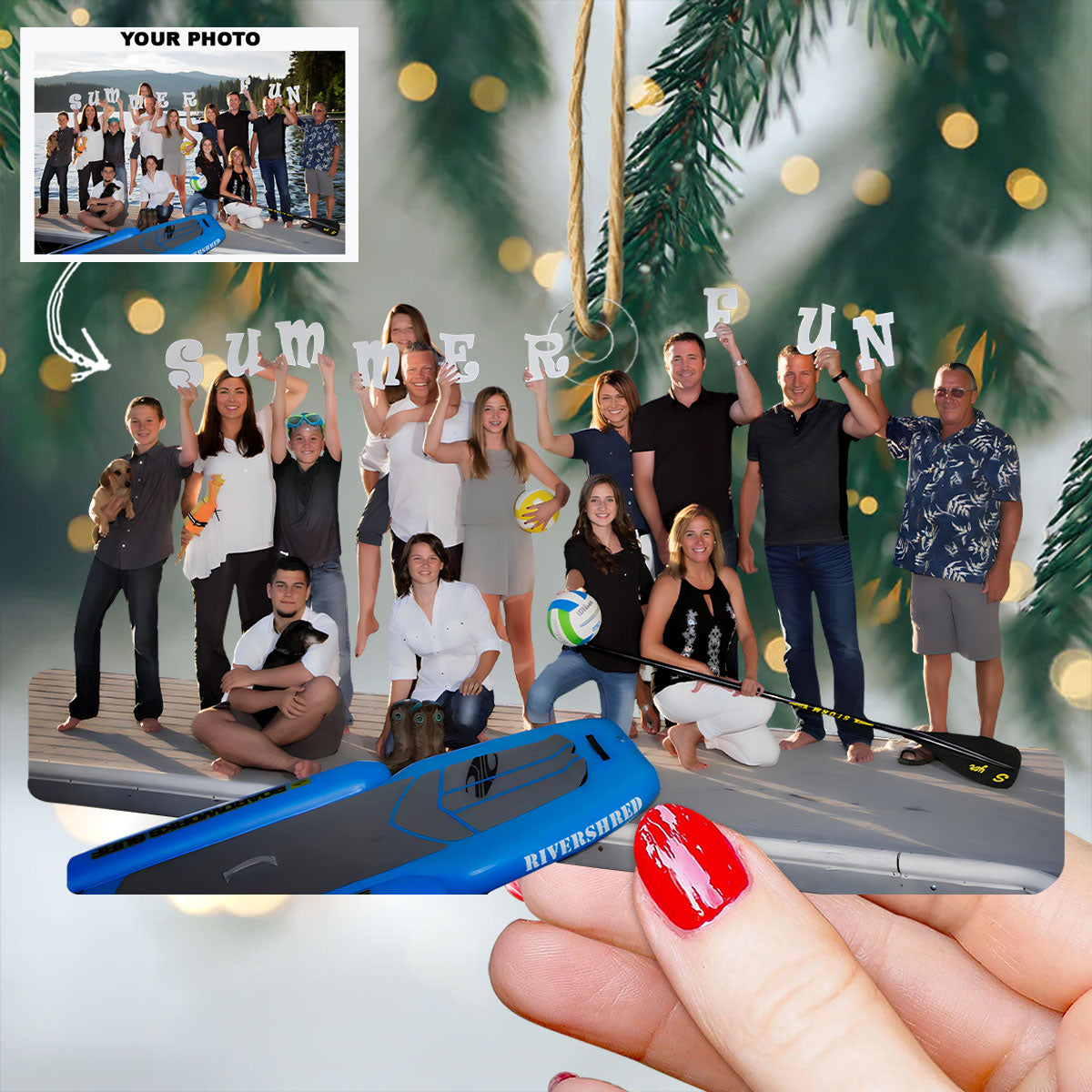 Where Life Begins And Love Never Ends - Personalized Photo Mica Ornament - Gift For Family, Family Members