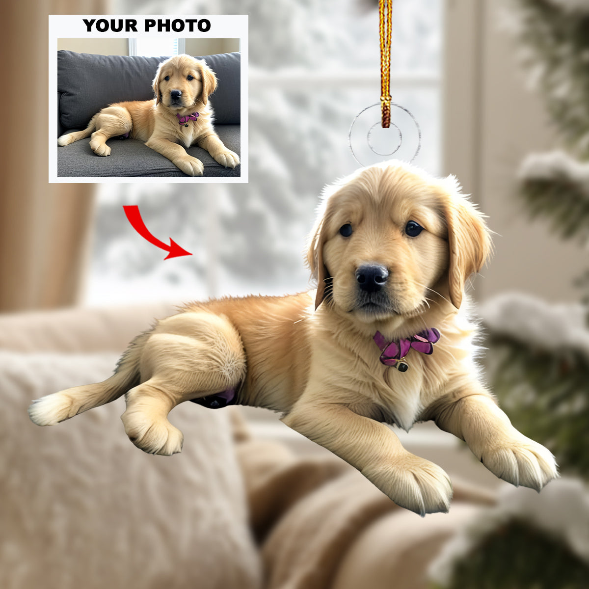 Barking Buddies - Personalized Photo Mica Ornament - Christmas Gift For Dog Lovers