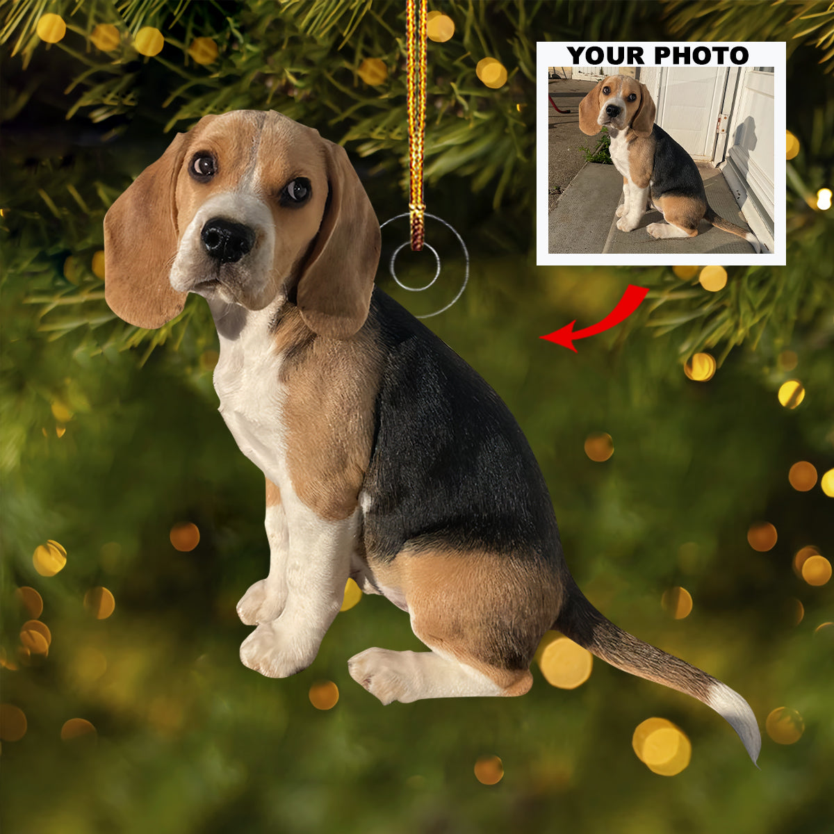 Tail Waggers - Personalized Photo Mica Ornament - Christmas Gift For Dog Lovers