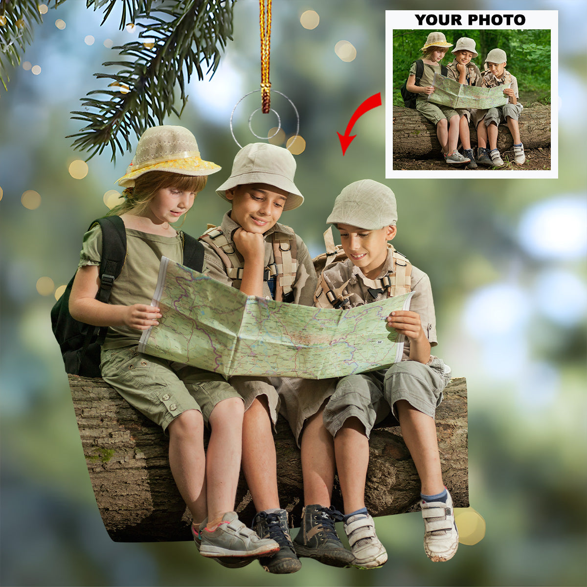 Alpine Explorer - Personalized Photo Mica Ornament - Christmas Gift For Family, Family Members