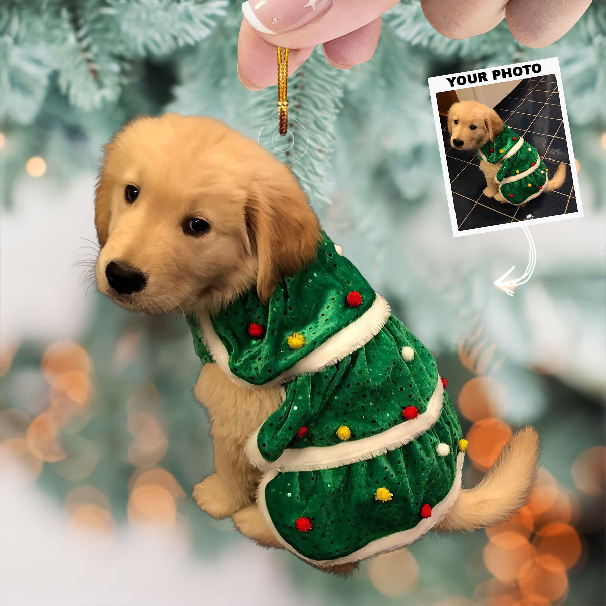 Furry Tales - Personalized Photo Mica Ornament - Gift For Dog Lovers, Dog Owners