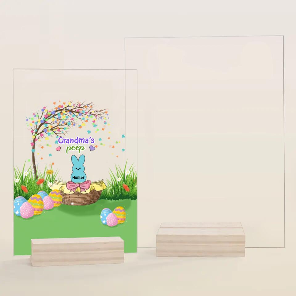 Grandma's Peeps - Personalized Acrylic Plaque - Easter Gift For Grandma & Mom