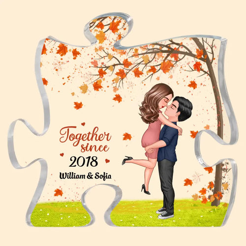 Personalized Custom Puzzle Acrylic Plaque - Gift For Couple - You're The Only One I Want To Annoy For The Rest Of My Life Fall