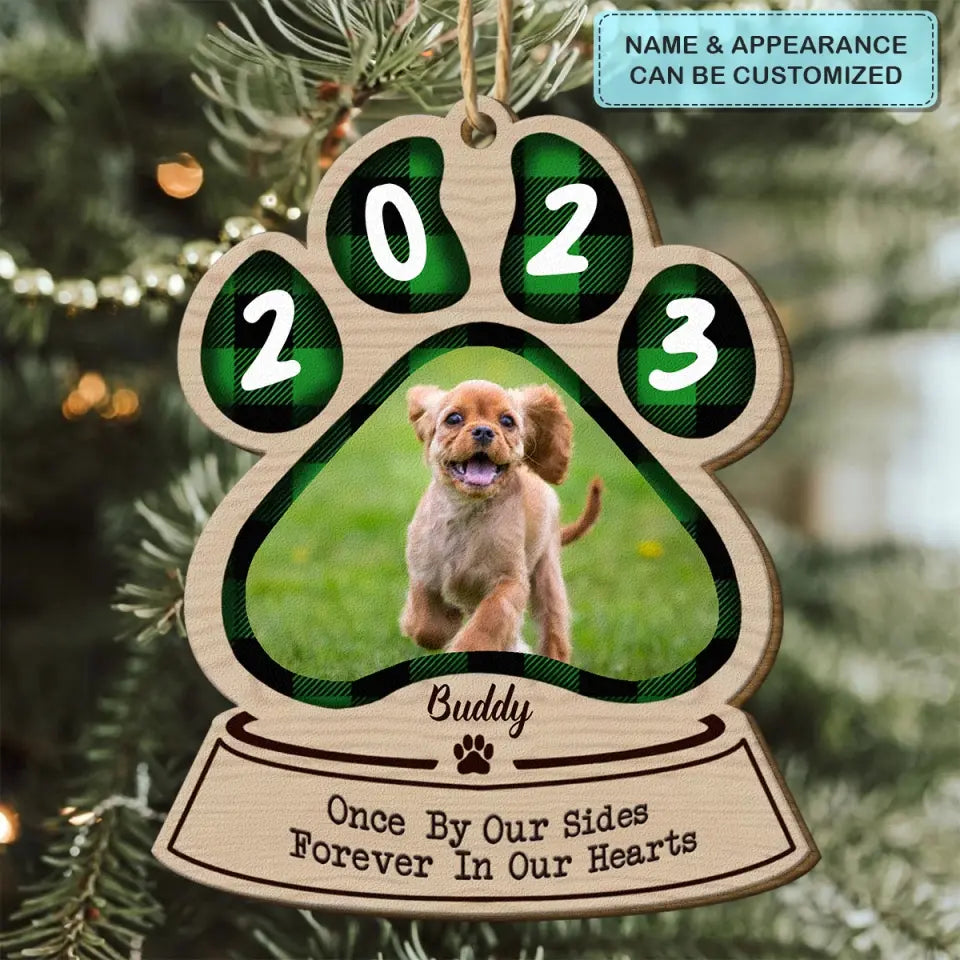 Forever In Your Hearts - Personalized Custom Wood Ornament - Christmas, Memorial Gift For Pet Mom, Pet Dad, Pet Lover, Pet Owner