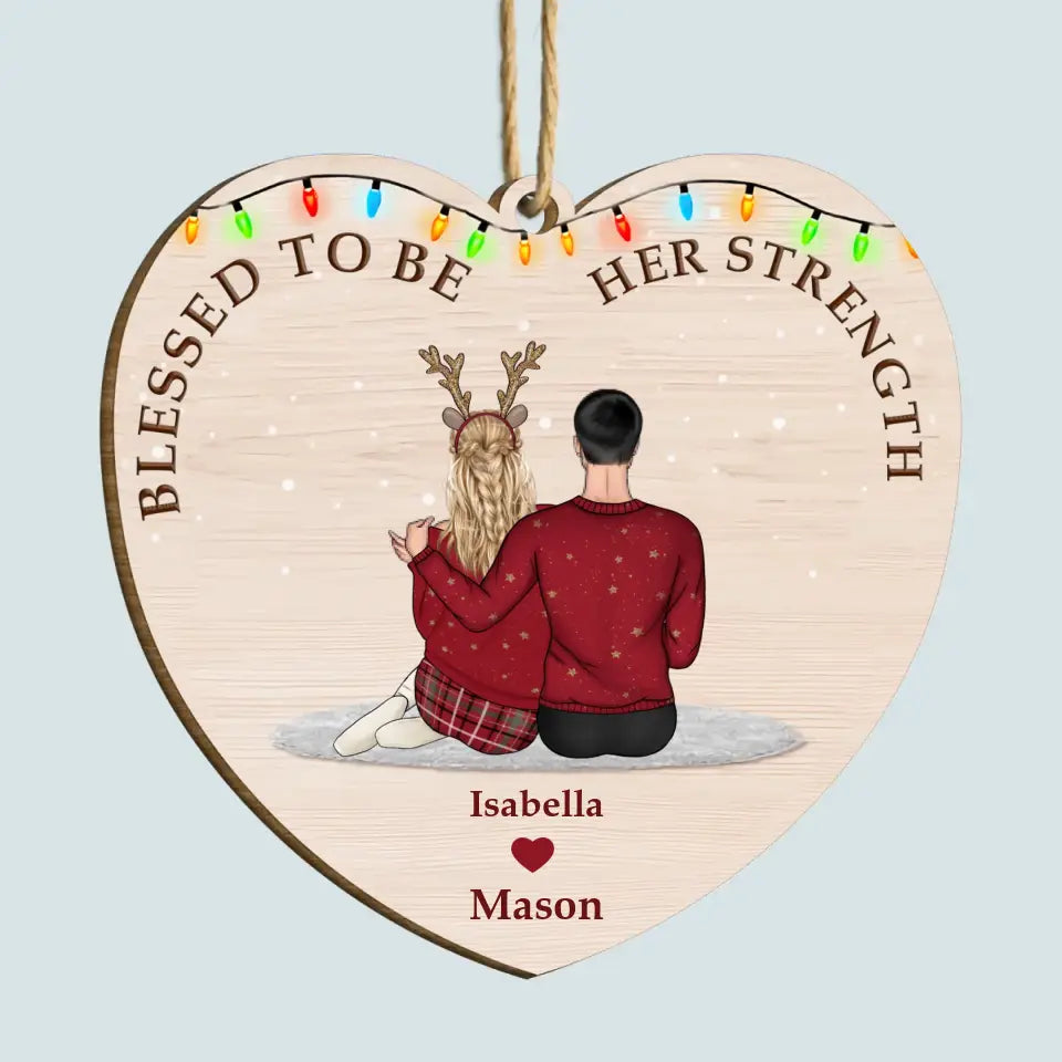 Blessed To Be His Peace - Personalized Custom Wood Ornament - Christmas Gift For Couple, Couples, Wife, Husband, Boyfriends, Girlfriends