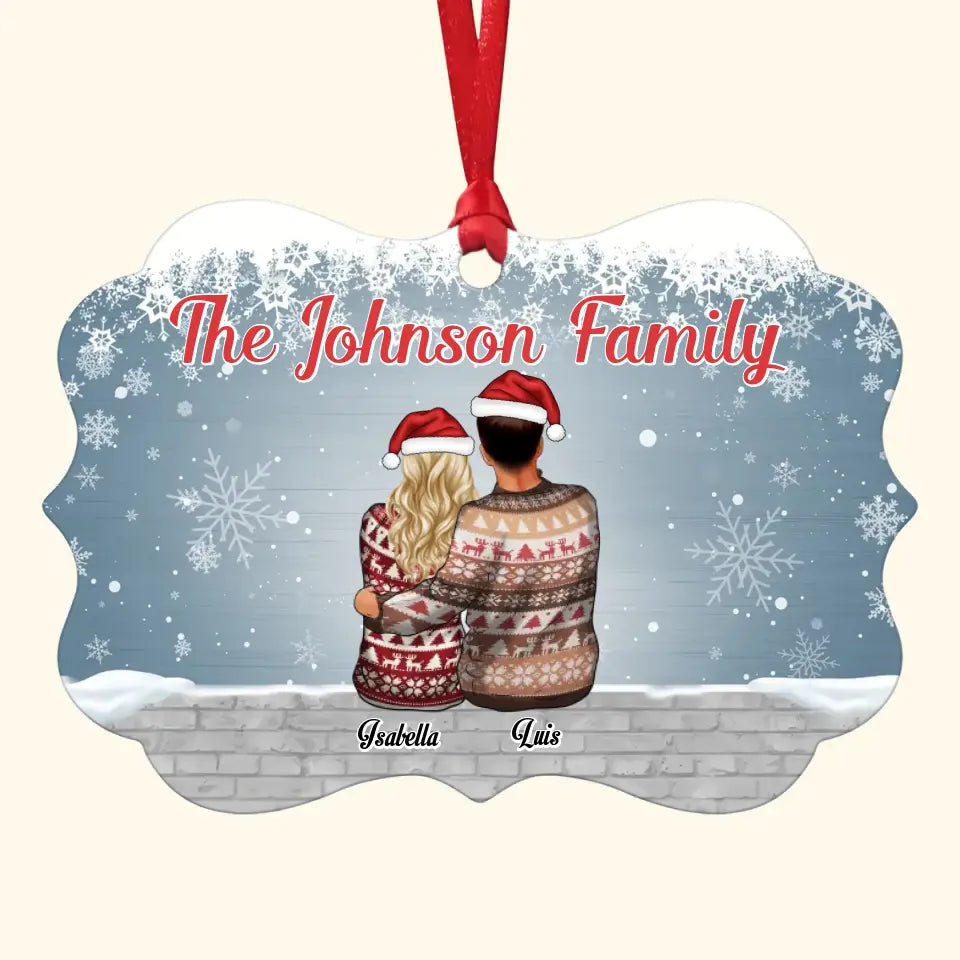 The Christmas Family - Personalized Custom Aluminium Ornament - Christmas Gift For Couple, Family Members