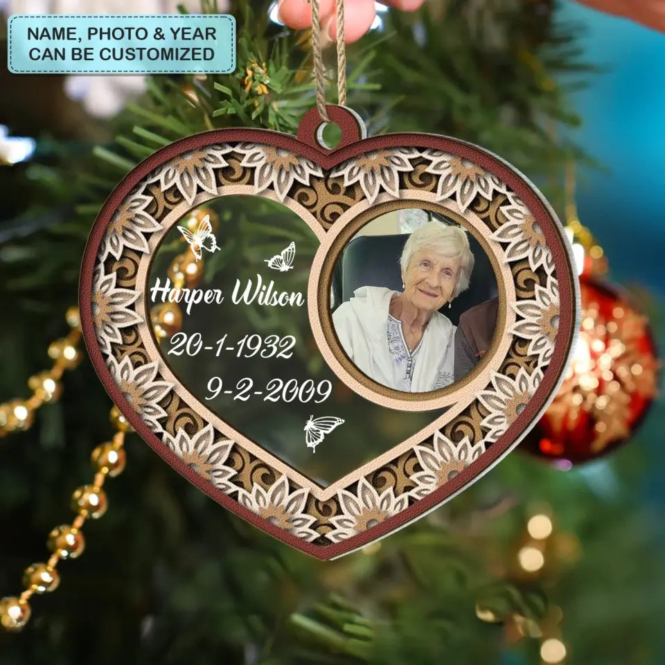 Forever In Our Hearts - Personalized Custom 2-Layer Mix Ornament - Memorial Gift For Family, Family Members