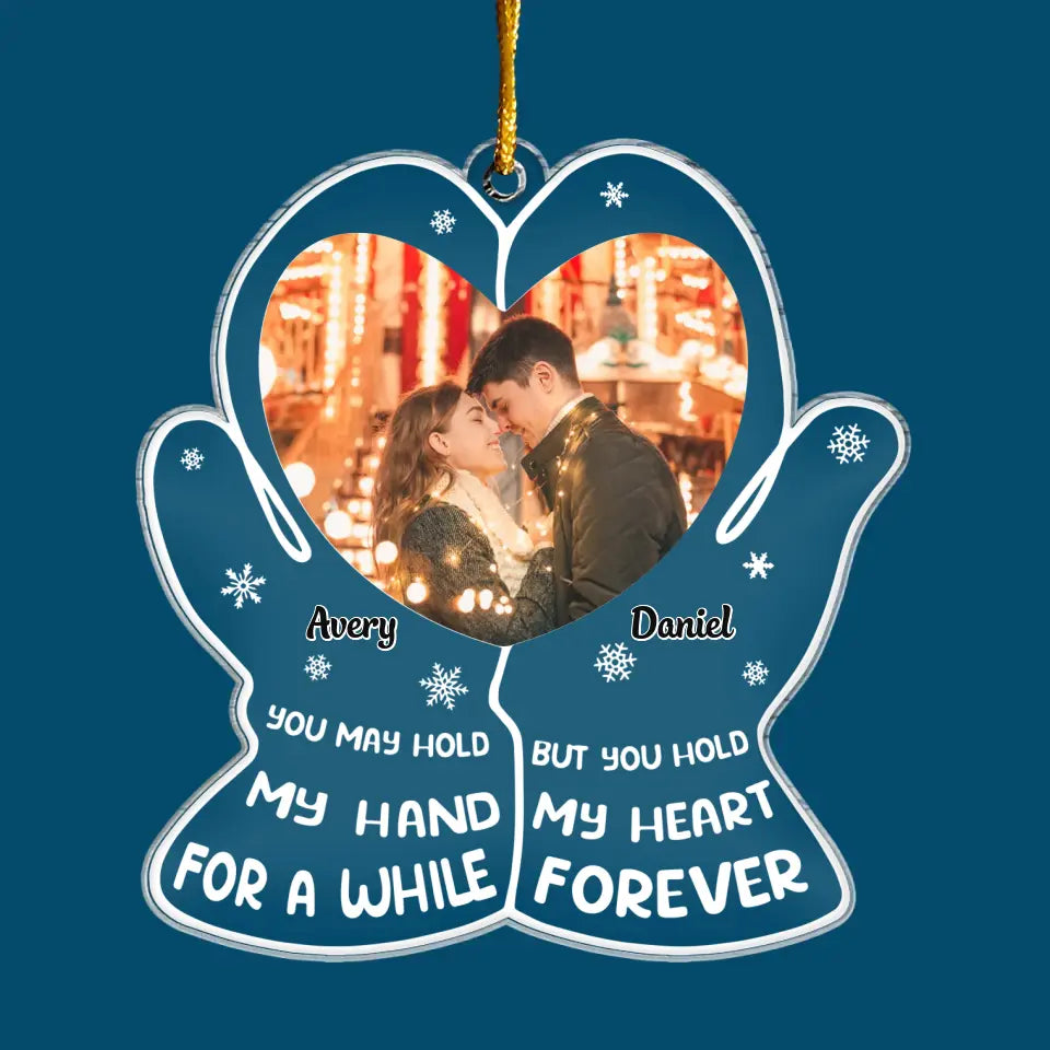 Hold My Heart Forever - Personalized Custom Mica Ornament - Christmas Gift For Couple, Wife, Husband