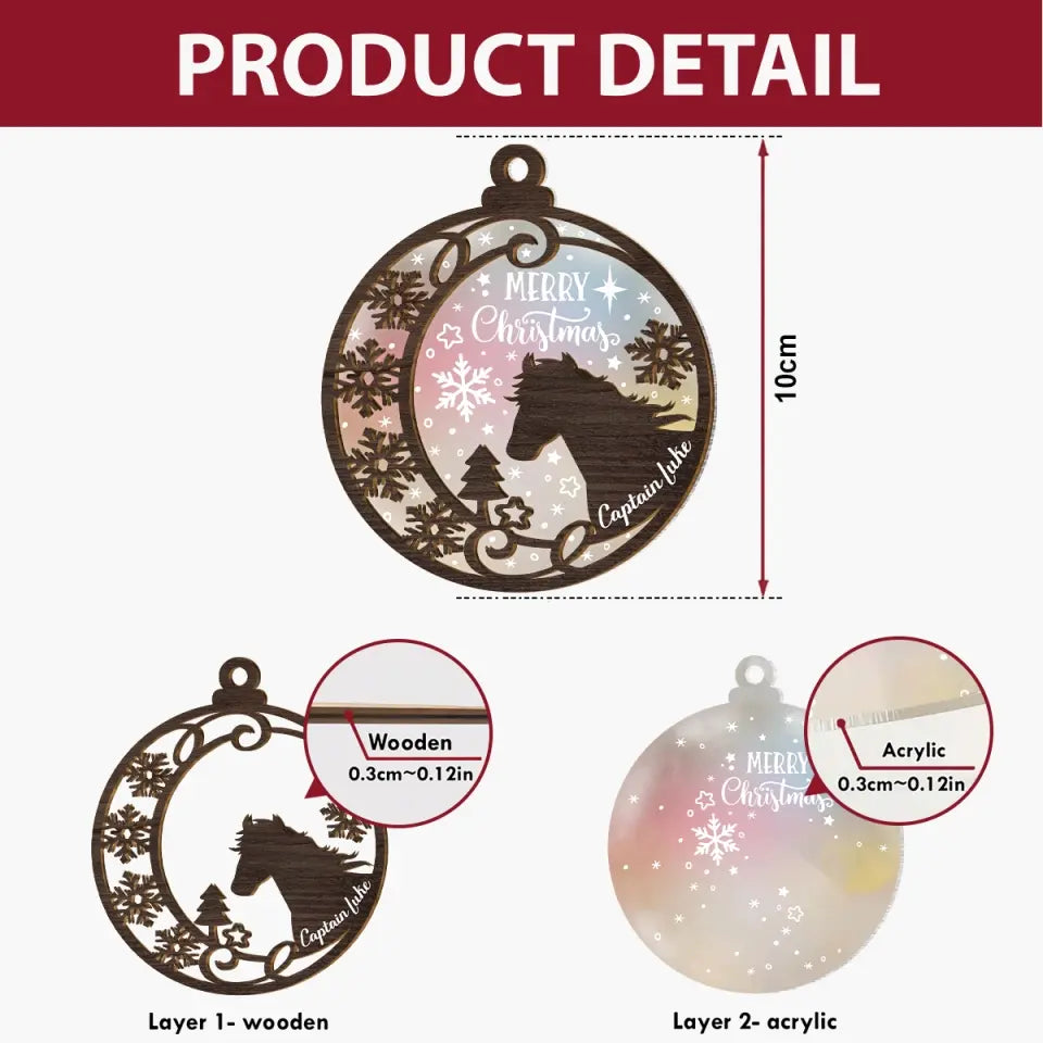 A Girl Who Love Horse - Personalized Custom Suncatcher Layer Mix Ornament - Christmas Gift For Horse Lover, Horse Mom, Horse Dad, Horse Owner