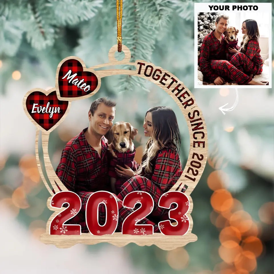 Together Since - Personalized Custom Photo Mica Ornament - Christmas Gift For Couple, Wife, Husband AGCPD062