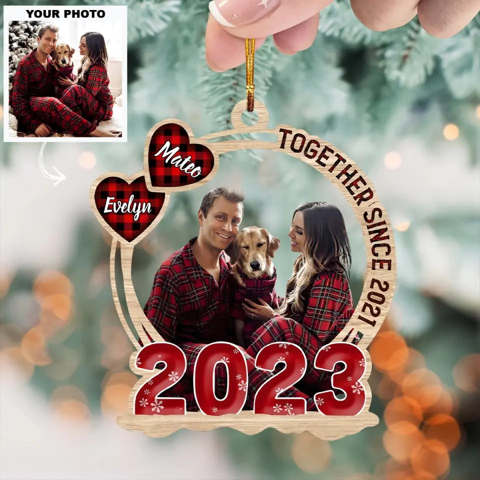 Together Since - Personalized Custom Photo Mica Ornament - Christmas Gift For Couple, Wife, Husband AGCPD062