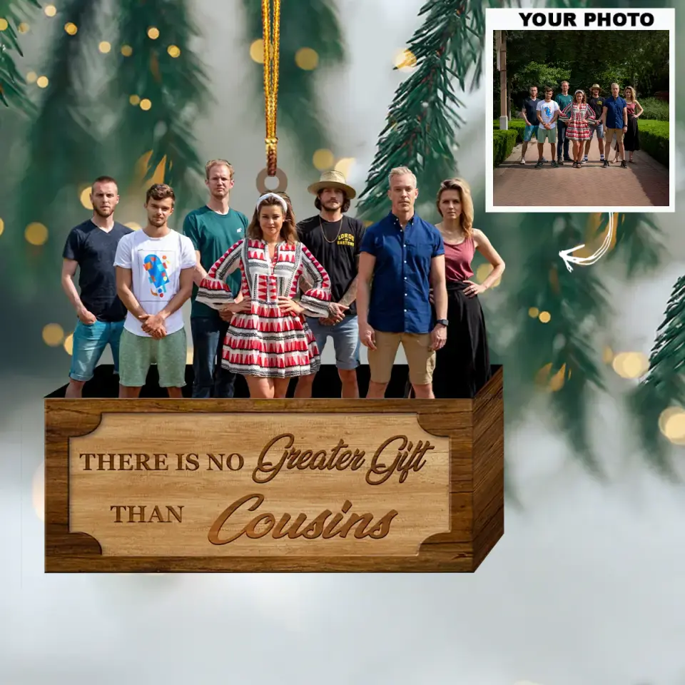 Personalized Photo Mica Ornament - Gift For Family Member - No Greater Gift Than Cousins ARND0014 AGCPD003