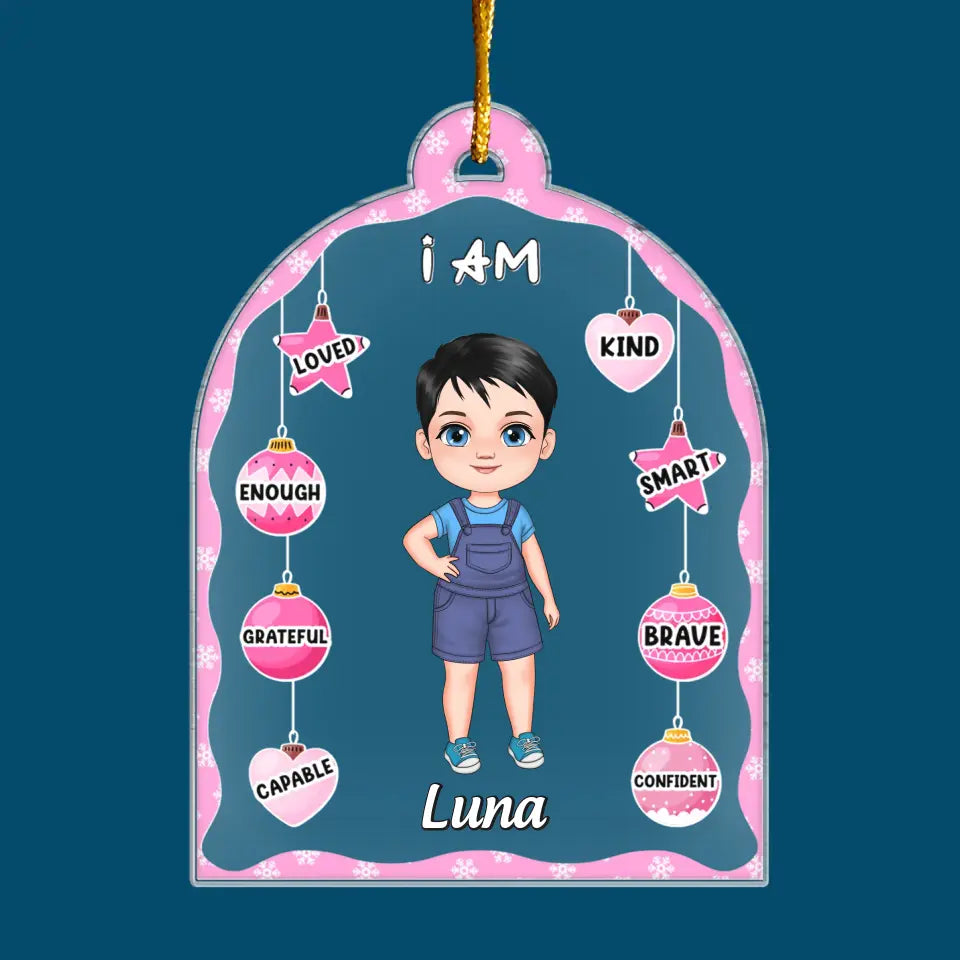 I Am Loved - Personalized Custom Mica Ornament - Christmas Gift For Kids, Family Members