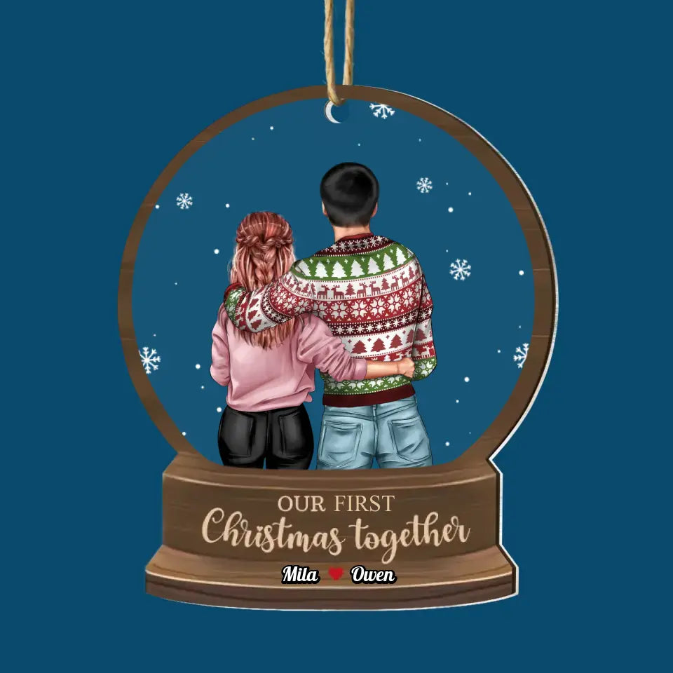 Our First Christmas Together - Personalized Custom 2-Layer Mix Ornament - Christmas Gift For Couple, Wife, Husband, Family Members