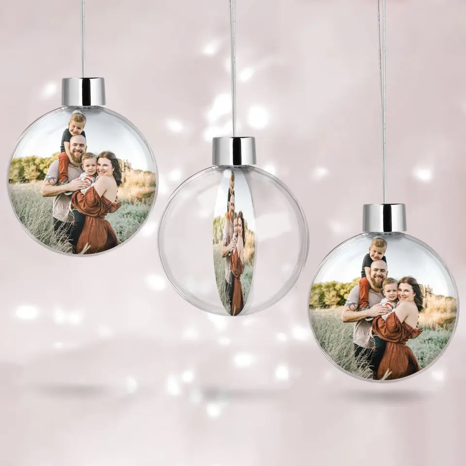 Love You To The Moon And Back - Personalized Custom Ball Ornament - Christmas Gift For Family, Family Members