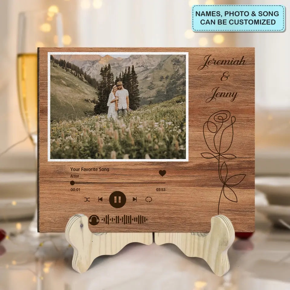 Love Song Music Player - Personalized Custom 1 Layer Wooden Sign - Valentine's Day, Anniversary Gift For Couple, Wife, Husband, Boyfriend, Girlfriend