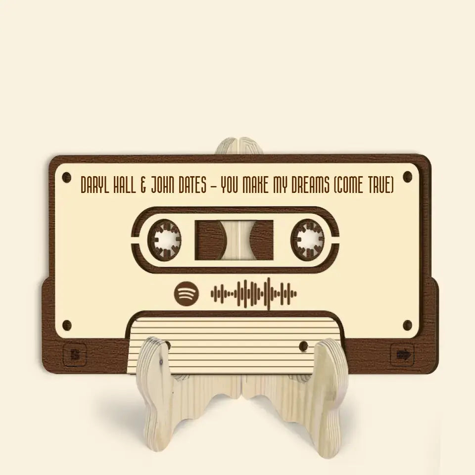 Modern Mixtape - Personalized Custom 2-Layer Wooden Sign - Valentine's Day, Anniversary Gift For Couple, Husband, Wife, Boyfriend, Girlfriend