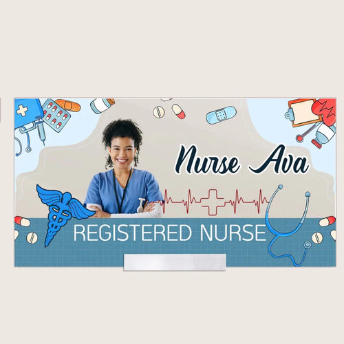 Welcome To My Office Custom Photo - Personalized Custom Acrylic Plaque Clear Stand - Nurse's Day, Appreciation Gift For Nurse