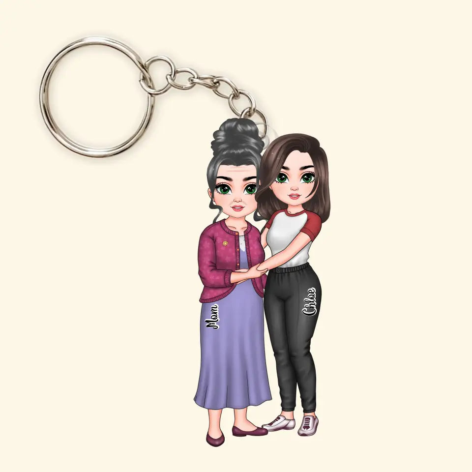 The Love Between A Mother And Her Daughter - Personalized Custom Acrylic Keychain - Mother's Day Gift For Mom, Family Members CLA0HD024