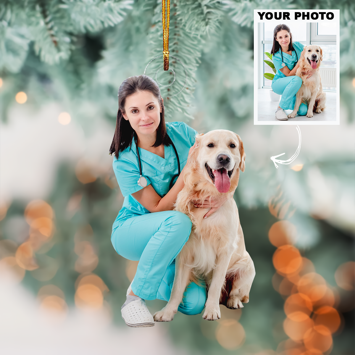 Personalized Photo Mica Ornament - Christmas, Birthday Gift For Family Member, Veterinarians - Customized Your Photo Ornament