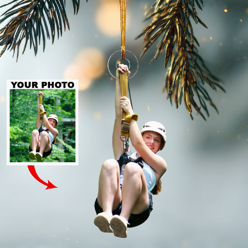 Up in the Sky-Personalized Photo Mica Ornament-Christmas Gift For Family Members