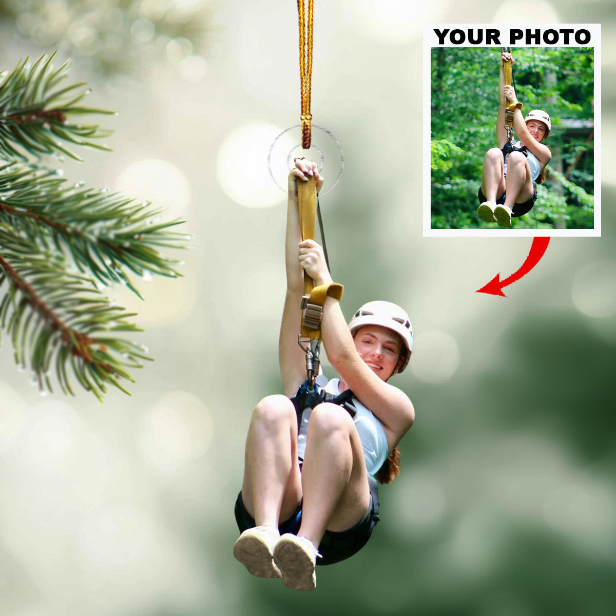 Up in the Sky-Personalized Photo Mica Ornament-Christmas Gift For Family Members