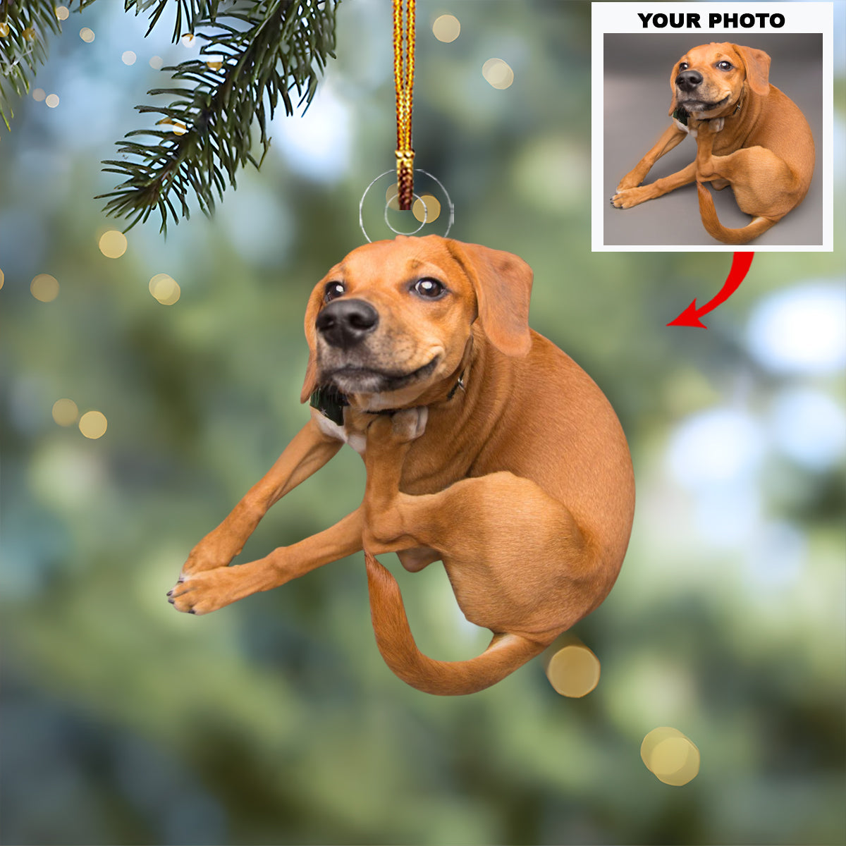 Deep Thought Dog - Personalized Photo Mica Ornament - Christmas Gift For Dog Lovers, Family Members