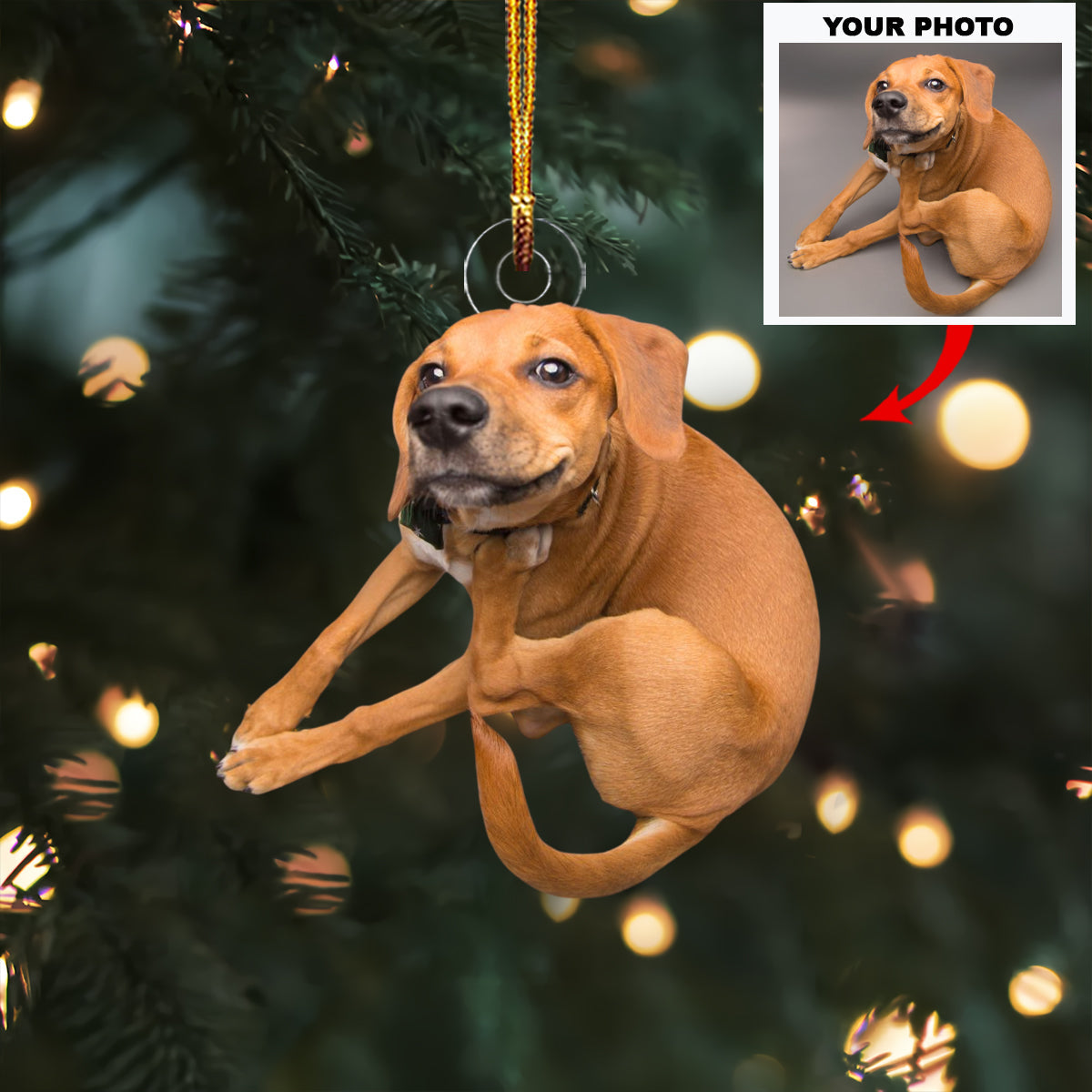Deep Thought Dog - Personalized Photo Mica Ornament - Christmas Gift For Dog Lovers, Family Members