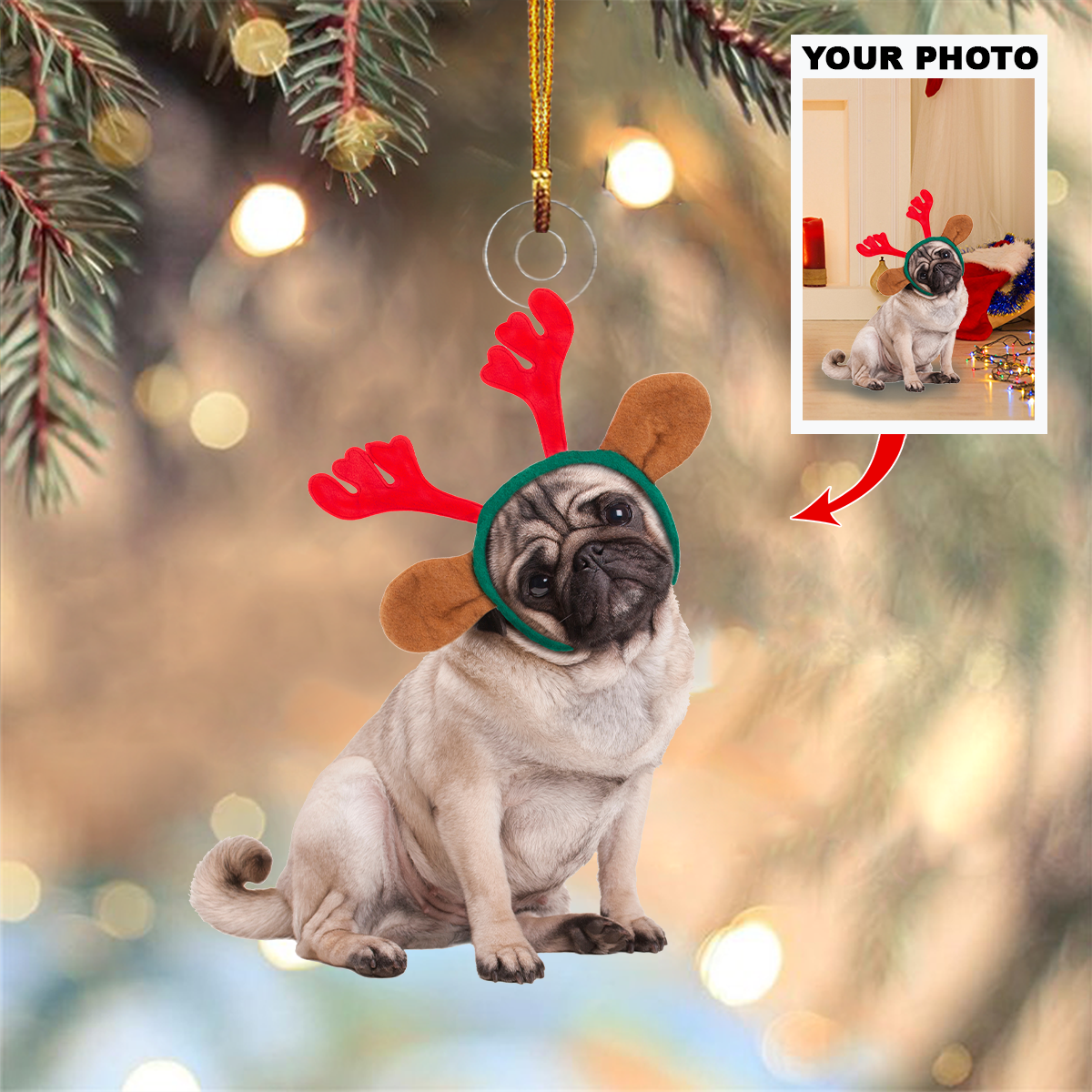 Personalized Photo Mica Ornament - Gift For Pet Lover - Customized Your Photo Ornament V25 ARND005