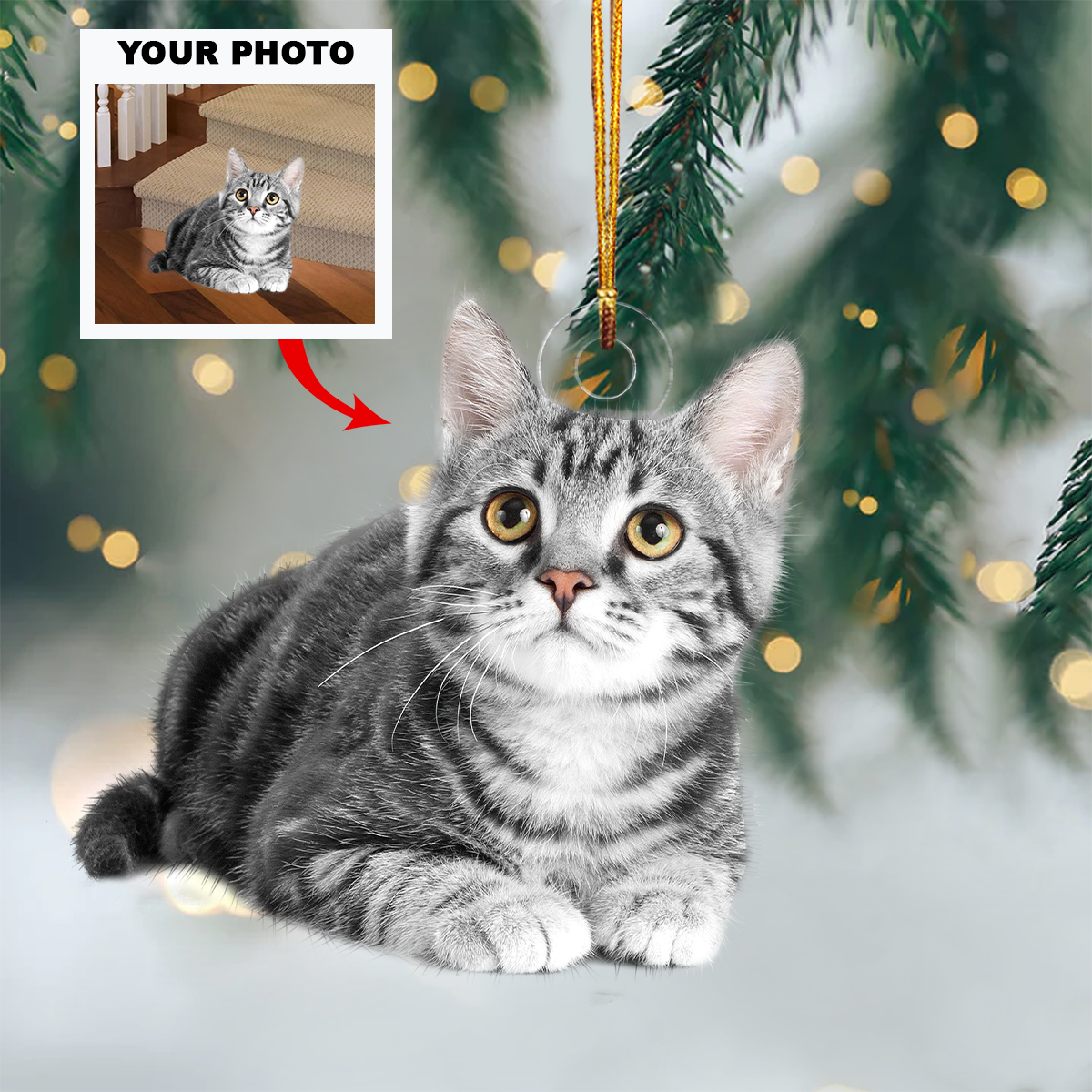 Personalized Photo Mica Ornament - Christmas, Birthday Gift For Pet Mom, Pet Dad, Dog Mom, Dog Dad, Cat Mom, Cat Dad, Dog Parents - Customized Your Photo Ornament