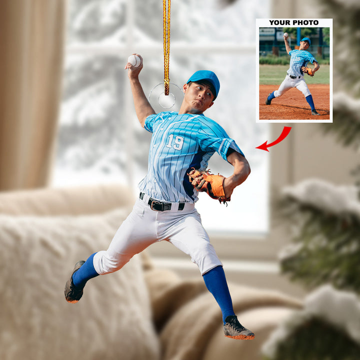 On The Field - Personalized Photo Mica Ornament - Christmas Gift For Sport Lovers, Family Members