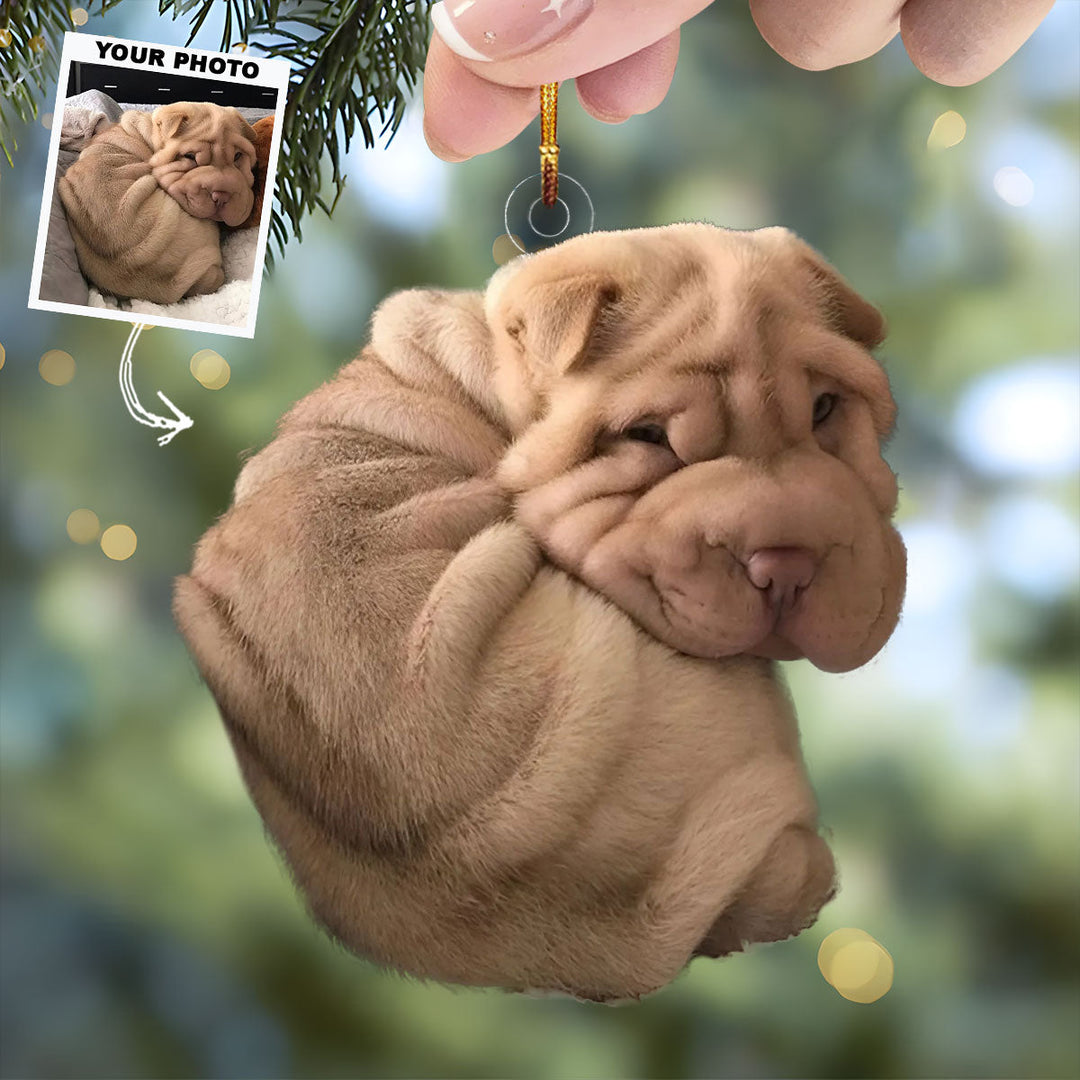 Cozy Puppy - Personalized Photo Mica Ornament - Christmas Gift For Dog Lovers, Dog Owners