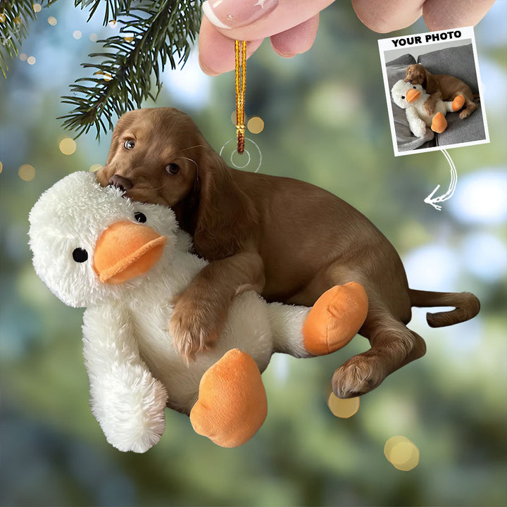 Fluffy Friend - Personalized Photo Mica Ornament - Christmas Gift For Dog Lovers, Dog Owners