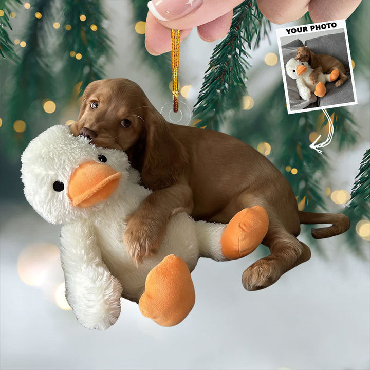 Fluffy Friend - Personalized Photo Mica Ornament - Christmas Gift For Dog Lovers, Dog Owners