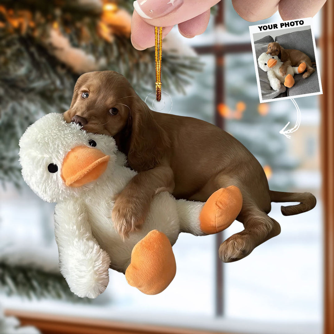 Fluffy Friend - Personalized Photo Mica Ornament - Christmas Gift For Dog Lovers, Dog Owners