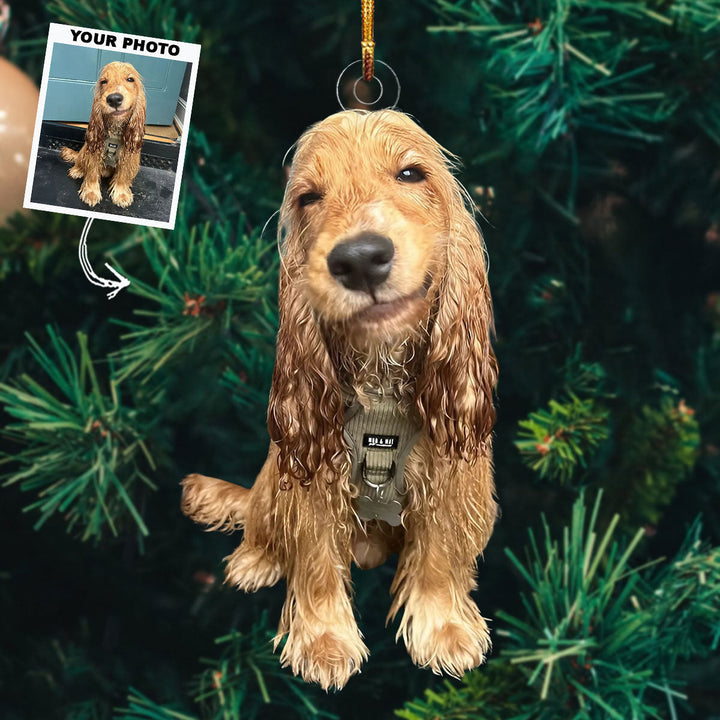 Playful Puppy - Personalized Photo Mica Ornament - Christmas Gift For Dog Lovers, Dog Owners