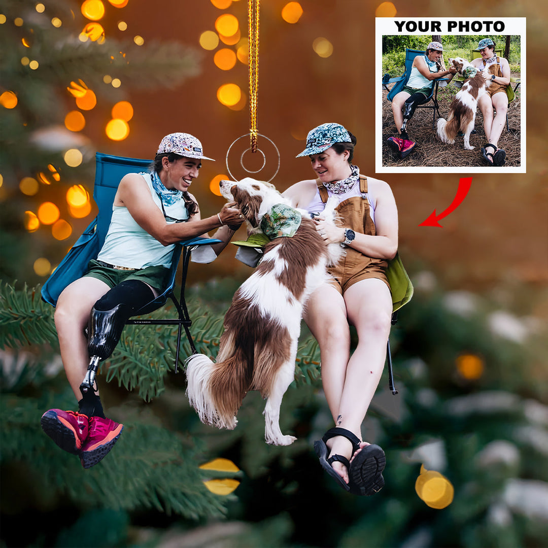 Infinite Love - Personalized Photo Mica Ornament - Christmas Gift For Couple Members, Couple, Wife, Husband, Camping Lovers