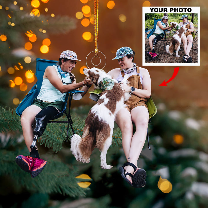 Infinite Love - Personalized Photo Mica Ornament - Christmas Gift For Couple Members, Couple, Wife, Husband, Camping Lovers