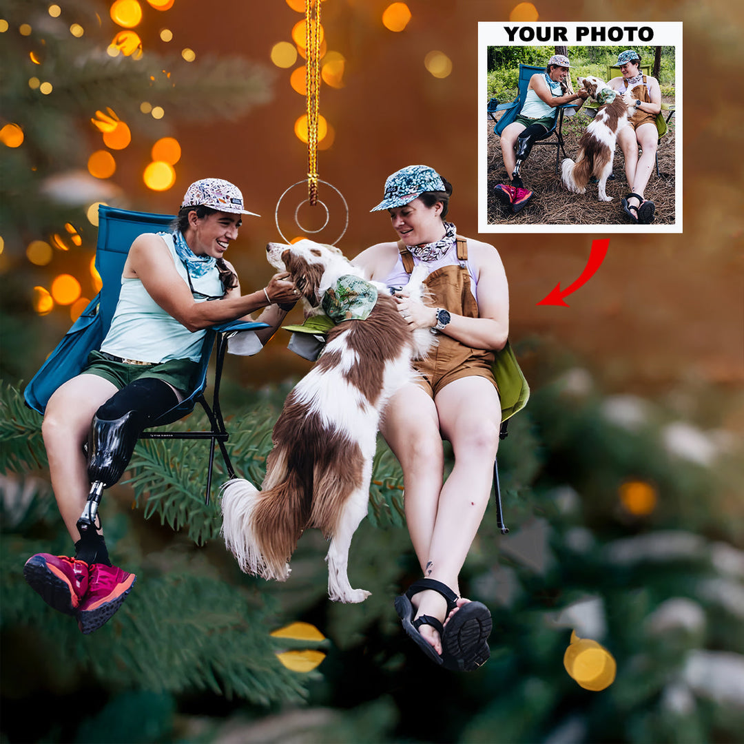 Infinite Love - Personalized Photo Mica Ornament - Christmas Gift For Couple Members, Couple, Wife, Husband, Camping Lovers