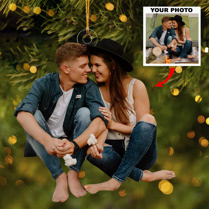 Love's Journey - Personalized Photo Mica Ornament - Christmas Gift For Couple Members, Couple, Wife, Husband, Camping Lovers