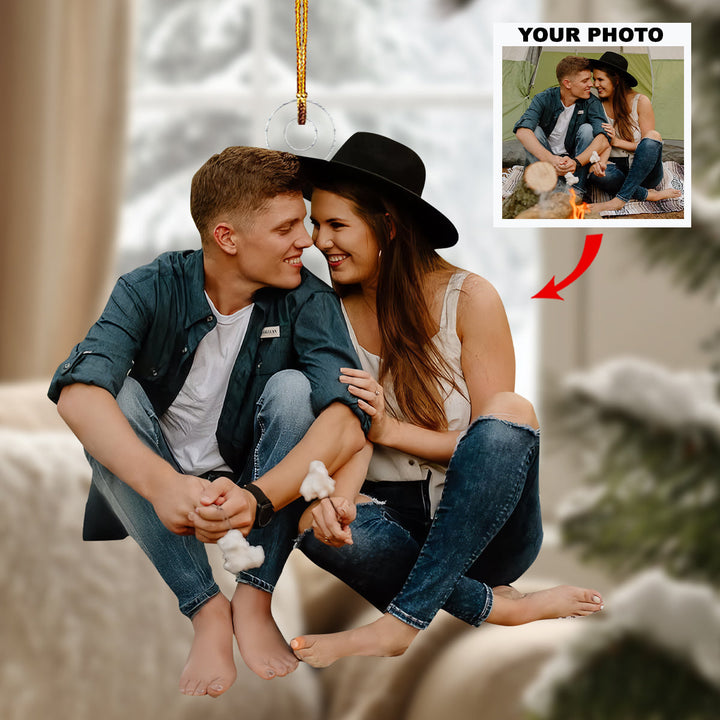 Love's Journey - Personalized Photo Mica Ornament - Christmas Gift For Couple Members, Couple, Wife, Husband, Camping Lovers