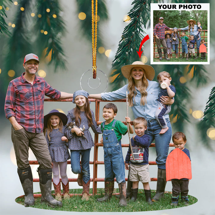 Gathered with Love - Personalized Photo Mica Ornament - Christmas Gift For Family Members