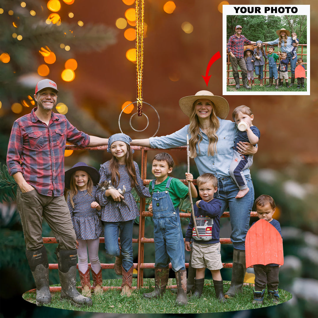 Gathered with Love - Personalized Photo Mica Ornament - Christmas Gift For Family Members