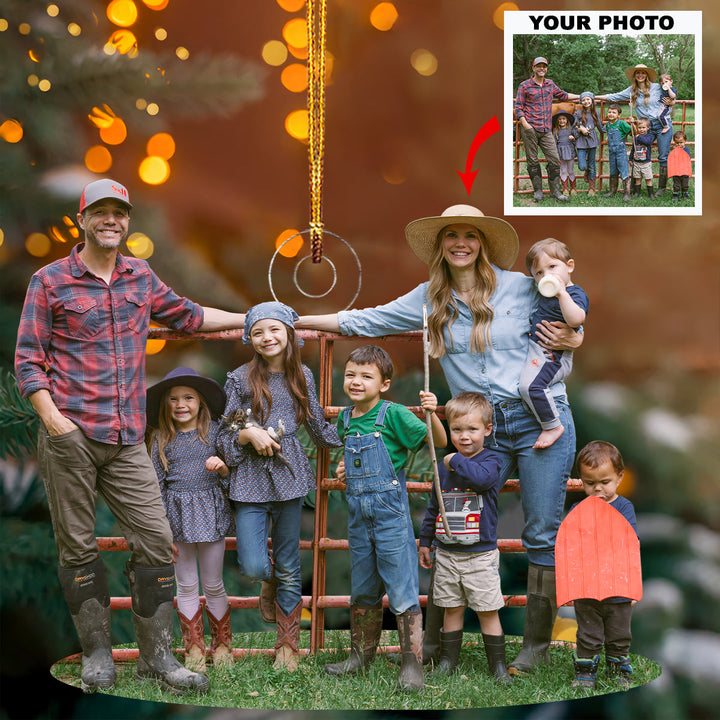 Gathered with Love - Personalized Photo Mica Ornament - Christmas Gift For Family Members